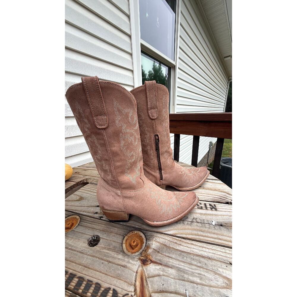 Freebird Wilson Pink Suede Boots 9 - Picture 5 of 12